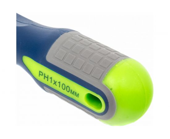 Отвертка Ph1х100мм, CrV, 3-х компонентная рукоятка СИБРТЕХ 11795 – изображение 3