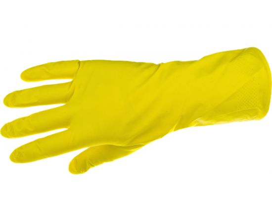 Хозяйственные латексные перчатки ЛАЙМА Стандарт, с х/б напылением, размер М 600353 – изображение 5