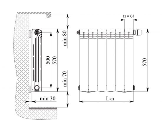 Биметаллический радиатор RIFAR ALP-500, 10 секций – изображение 8