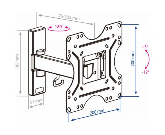 TV кронштейн Kromax OPTIMA 213 black 29009 – изображение 9