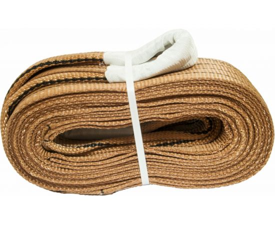 Буксировочный грузовой трос MEGAPOWER 63000 кг, 6 м, ширина 180 мм, петля-петля, в сумке M-78663 