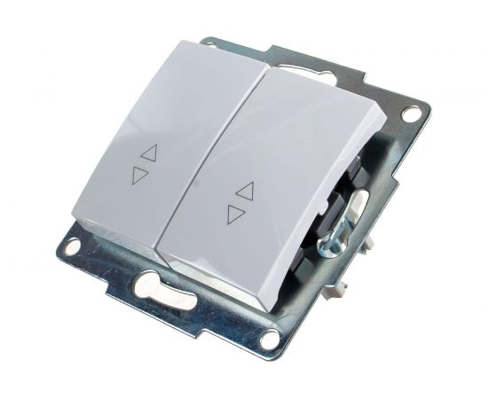 Проходной двойной выключатель LEZARD KARINA белый 707-0288-106 