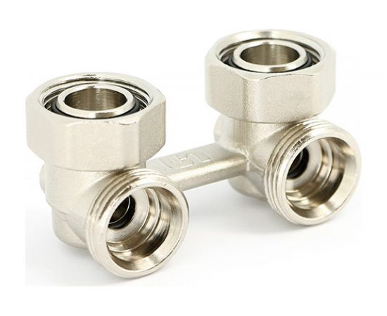 Угловой узел Uni-Fitt НВ 3/4""ЕК х 3/4""ЕК радиаторный, со встроенными кранами, 2-трубная система 193N3300 