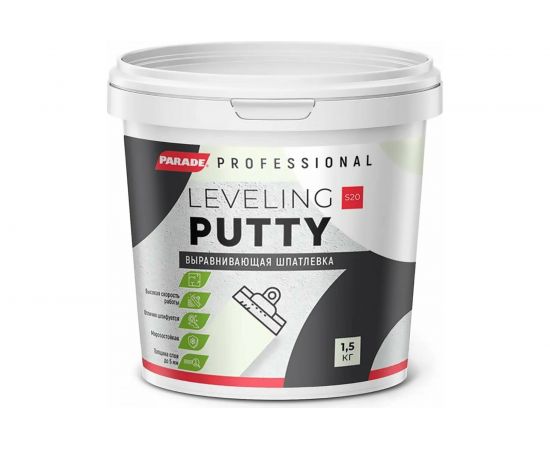 Шпатлевка акриловая PROFESSIONAL S20 базовая 1,5 кг Россия PARADE Лк-00011761 
