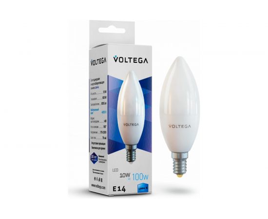 Светодиодная лампа VOLTEGA Свеча E14 4000K 10W 7065 