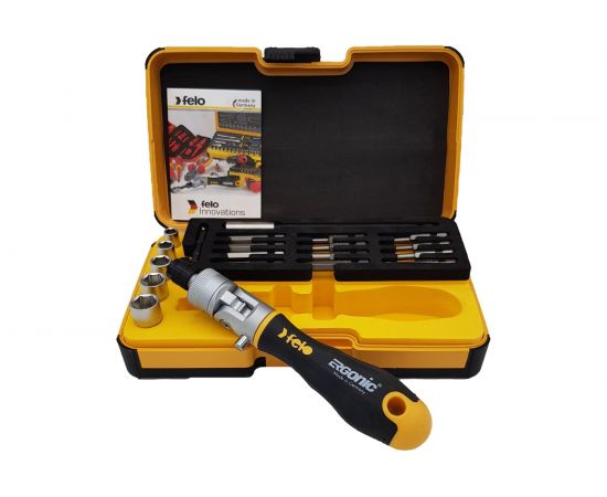 Набор бит и головок Felo SL/PH/PZ/Tx, с поворотной трещоткой Ergonic K, в кейсе, 20 шт 06072006 – изображение 2
