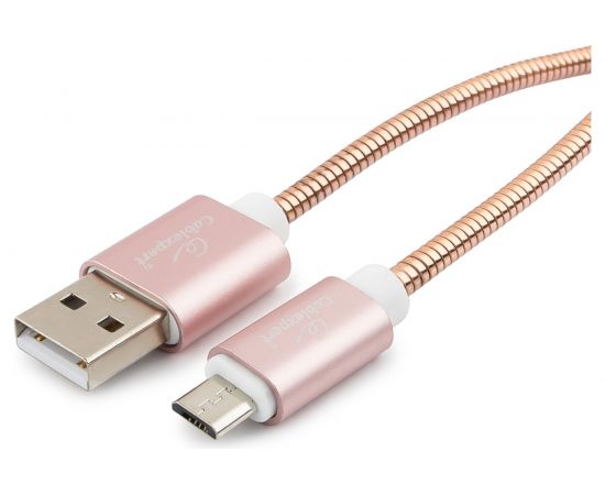 Кабель USB Cablexpert USB 2.0 AM/microB, серия Gold, длина 1м, блистер, золото CC-G-mUSB02Cu-1M – изображение 2