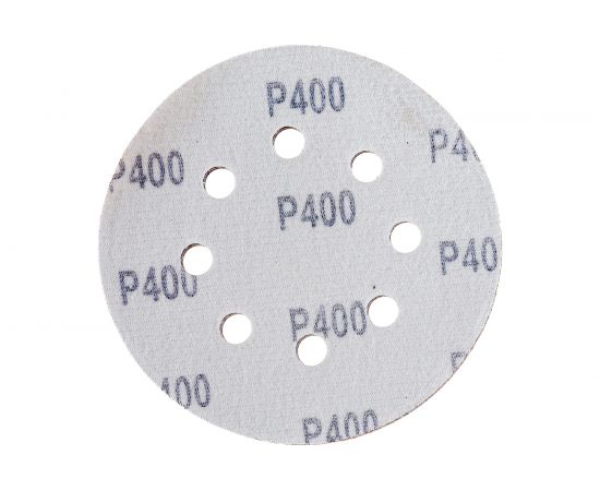 Лист шлифовальный (5 шт; 125 мм; 8 отверстий; Р400) для эксцентриковых шлифмашин REDVERG 6624189 – изображение 2