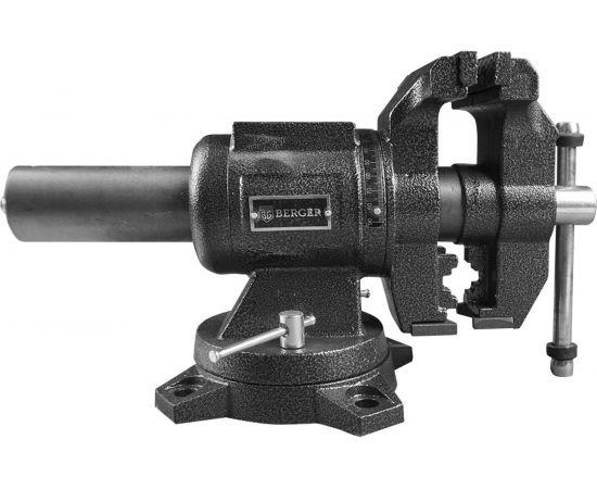 Чугунные поворотные в 2-х плоскостях тиски с трубным зажимом и наковальней Berger BG БАЛЬДР BG1340 – изображение 2