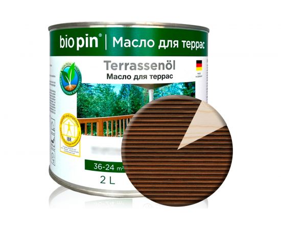 Масло для террас BIO PIN 4010 Terrassenol в цвете Майя 2 л 40105C103 – изображение 2