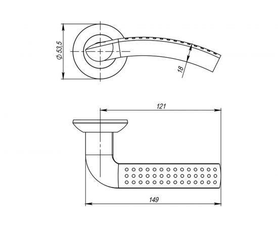 Раздельная ручка PUNTO LOGICA TL SN/CP-3 матовый никель/хром 105 мм 37665 – изображение 2
