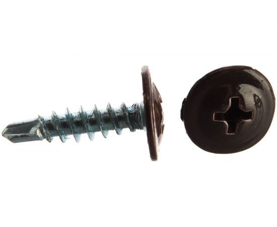 Саморез Tech-Krep ШСММ сверло 4,2х16 темно-коричневый KP RAL 8017 200 шт, ведро малое 125497 – изображение 3