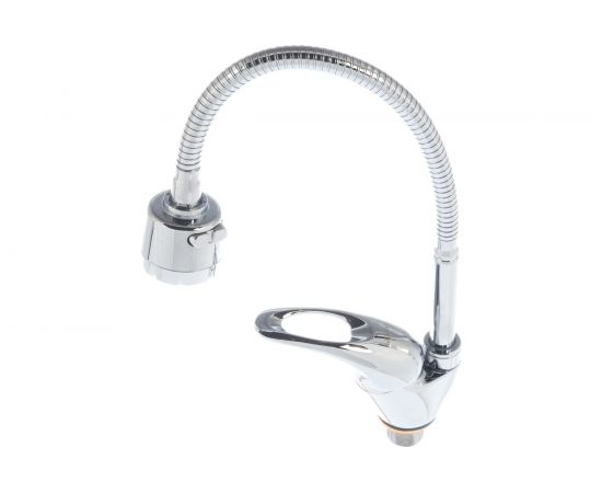 Смеситель для кухни LEDEME картридж диаметр 40 мм, с гибким изливом, с гайкой, силумин L4302-B 806698 – изображение 3