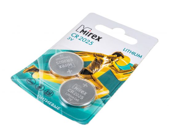 Батарея Mirex, литиевая CR2025 3V 2 шт ecopack 23702-CR2025-E2 – изображение 4