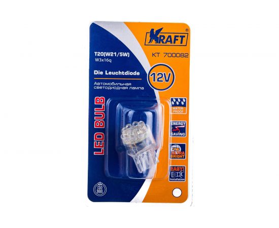 Светодиодная лампа KRAFT T20 W21/5W W3x16q 12v White 9 LEDs KT 700082 – изображение 4
