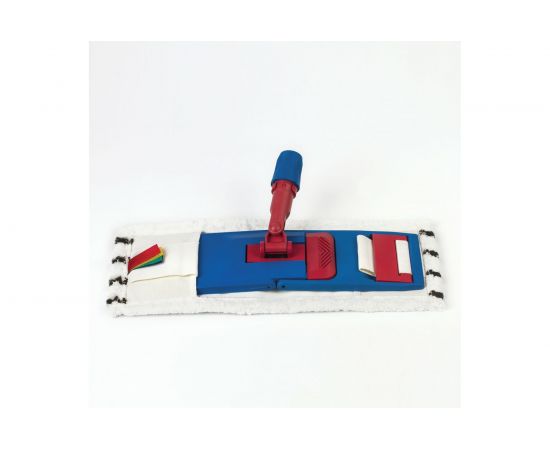 Плоская насадка МОП для швабры/держателя ЛАЙМА Expert 50 см, уши/карманы, микрофибра/скраб 605314 – изображение 4