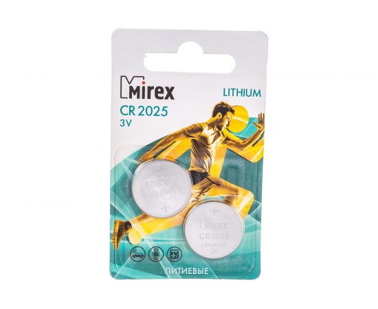 Батарея Mirex, литиевая CR2025 3V 2 шт ecopack 23702-CR2025-E2 – изображение 5