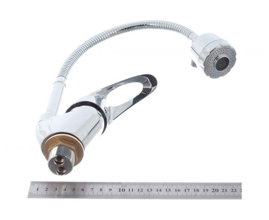 Смеситель для кухни LEDEME картридж диаметр 40 мм, с гибким изливом, с гайкой, силумин L4302-B 806698 – изображение 5