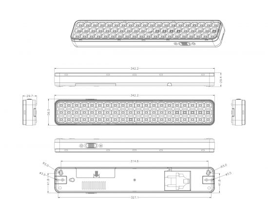 Аварийный светодиодный светильник ЭРА DBA106020 постоянный, 60LED, 6ч, IP20 Б0044399 – изображение 7