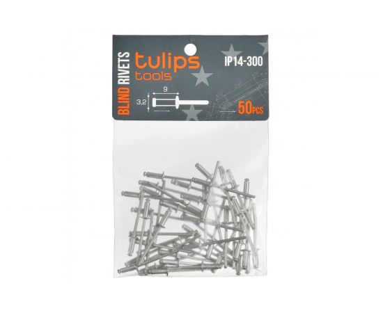 Вытяжные заклепки Tulips tools 3.2х9 мм, 50 шт IP14-300 