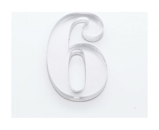 Цифра дверная 6 Brante CLASSIC 53 мм матовый хром 150203 