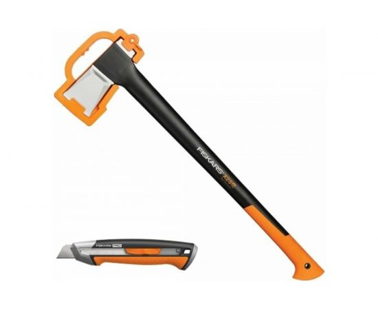 Набор Fiskars: топор Х25, строительный нож CarbonMax 1057915 
