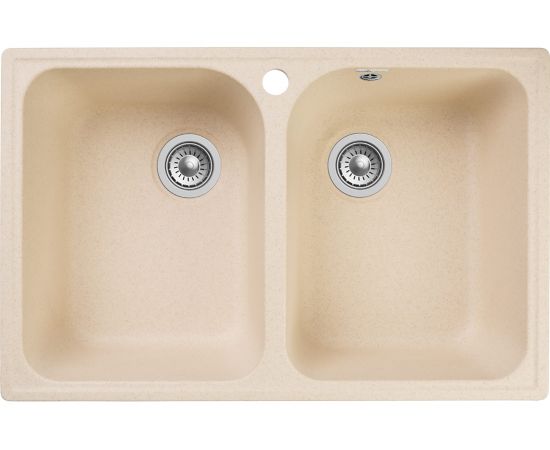Мойка GRANFEST QUARZ 2 чаши, 740х480 мм, бежевый 15 бежевый 