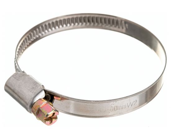 Червячный хомут РОССНА 40х60 мм 2 3/8"" нержавеющая сталь, винт, 5 шт. Р860721 DIY 