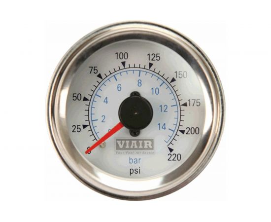 Манометр 2 220 PSI 2 контура с подсветкой белый Viair 90081 