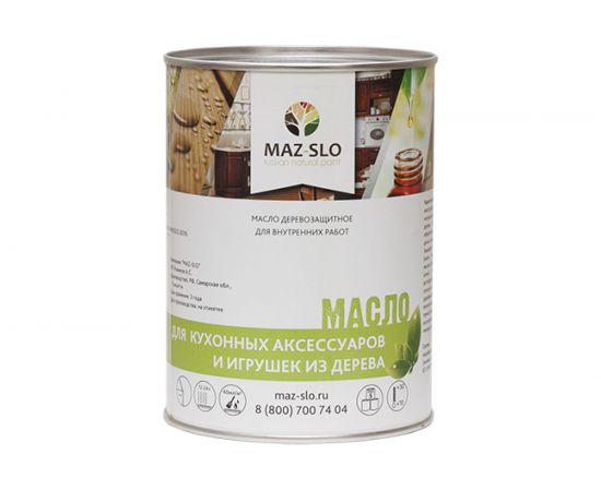Масло для кухонных аксессуаров и игрушек из дерева MAZ-SLO бесцветное 1 л 8070302 