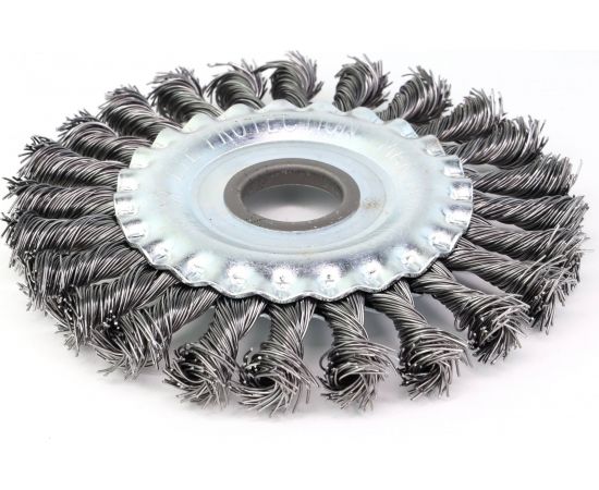 Щетка дисковая жгутовая 13-030 125 мм; 22,2 для УШМ, ворс витая сталь 0,50 EuroBrush EB-DST4 