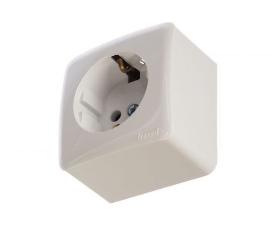 Розетка Lezard VIOLA, с заземлением, керамика, белый 751-0200-122 