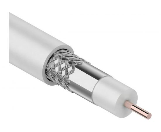 Коаксиальный кабель PROconnect LIGHT RG-6U, 75 Ом, CCS/Al/Al, 32%, бухта 100 м, белый 01-2251 