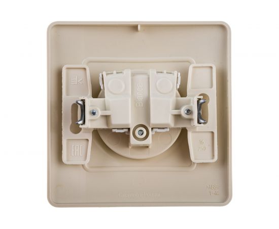 1-местная розетка Schneider Electric скрытой проводки Blanca 16А IP20 250В без заземления без защитных шторок бежевый BLNRS000017 – изображение 2