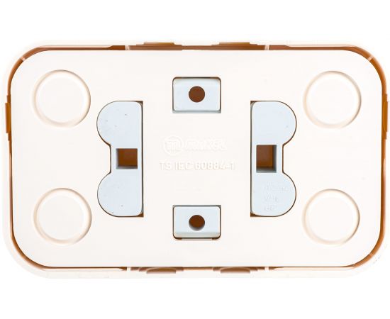 Двойная розетка без заземления, кремовая Makel 45217 – изображение 2