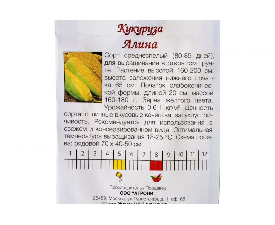 Семена Агрони Кукуруза сахарная АЛИНА 7453 – изображение 2