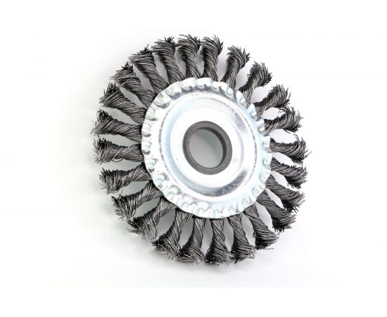 Щетка дисковая жгутовая 13-030 125 мм; 22,2 для УШМ, ворс витая сталь 0,50 EuroBrush EB-DST4 – изображение 2