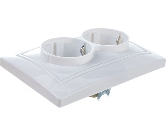 Двухместная розетка UNIVersal Севиль с/з з/ш белая С0050 – изображение 3