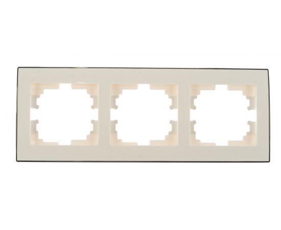 Трехместная горизонтальная рамка LEZARD RAIN б/ вст белая с бок. вст. хром 703-0225-148 – изображение 3