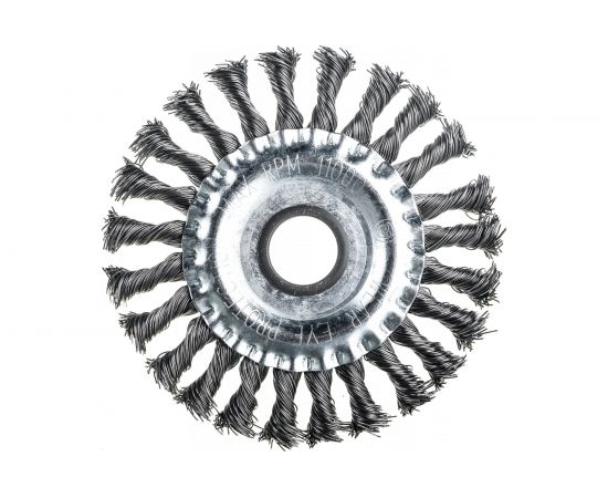 Щетка дисковая жгутовая 13-030 125 мм; 22,2 для УШМ, ворс витая сталь 0,50 EuroBrush EB-DST4 – изображение 3
