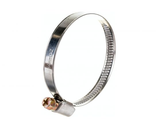 Червячный хомут РОССНА 40х60 мм 2 3/8"" нержавеющая сталь, винт, 5 шт. Р860721 DIY – изображение 3