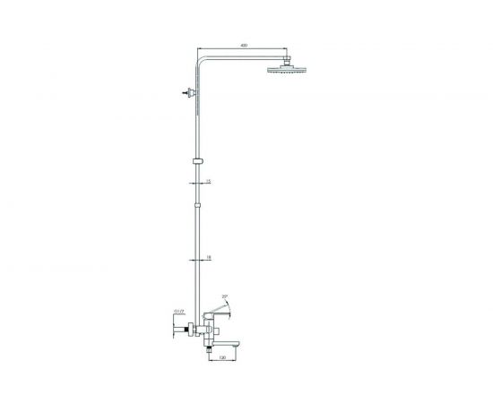 Душевая стойка со смесителем G-lauf поворотный излив, хром NEB16-A123 – изображение 3