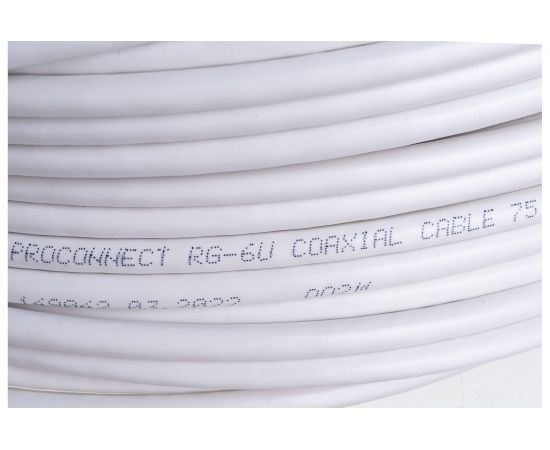 Коаксиальный кабель PROconnect LIGHT RG-6U, 75 Ом, CCS/Al/Al, 32%, бухта 100 м, белый 01-2251 – изображение 4