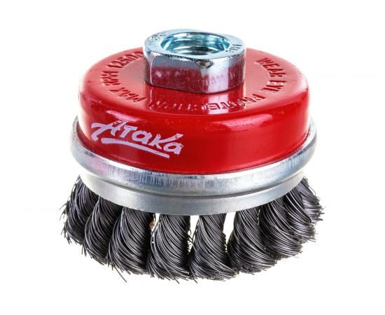 Щётка чашеобразная с кольцом, витая стальная проволока №131 (65 мм; М14) для УШМ Атака 26585 
