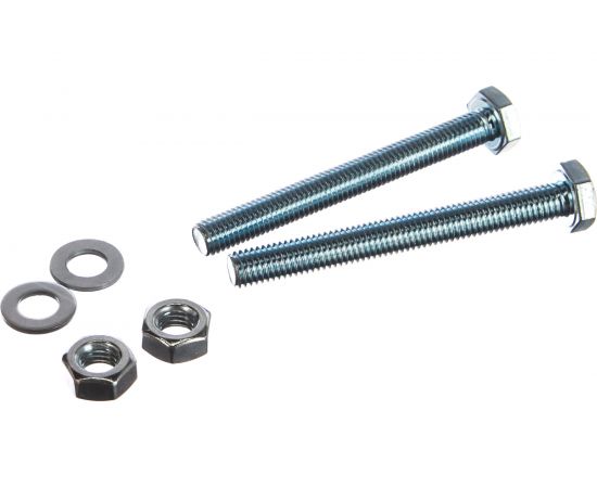 Болт Tech-Krep DIN933 с шестигранной головкой, оцинкованный М10х90 + гайка + шайба 2 шт - пакет 114058 