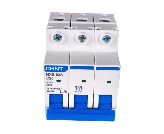 Автоматический выключатель CHINT NXB-63S 3P 20А 4.5kA характеристика C R 296828 