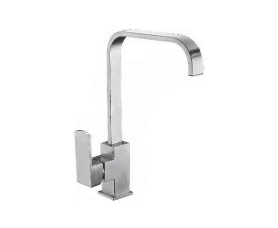 Смеситель для кухни MELANA нерж.сталь, однорычажный, сатин, высокий излив 8113 