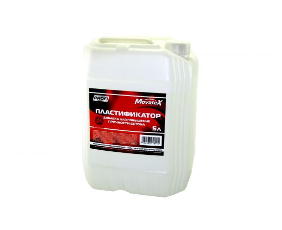 Пластификатор Movatex PROFI добавка для повышения прочности бетона, 5 л Т31836 