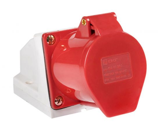 Стационарная наружная розетка EKF PROxima 114, 3Р+РЕ, 16А, 380В, IP44, SQ ps-114-16-380 