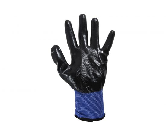 Хозяйственные перчатки с нитриловым покрытием Park EL-N126, размер 9/L, цвет синий/черный, 001058 